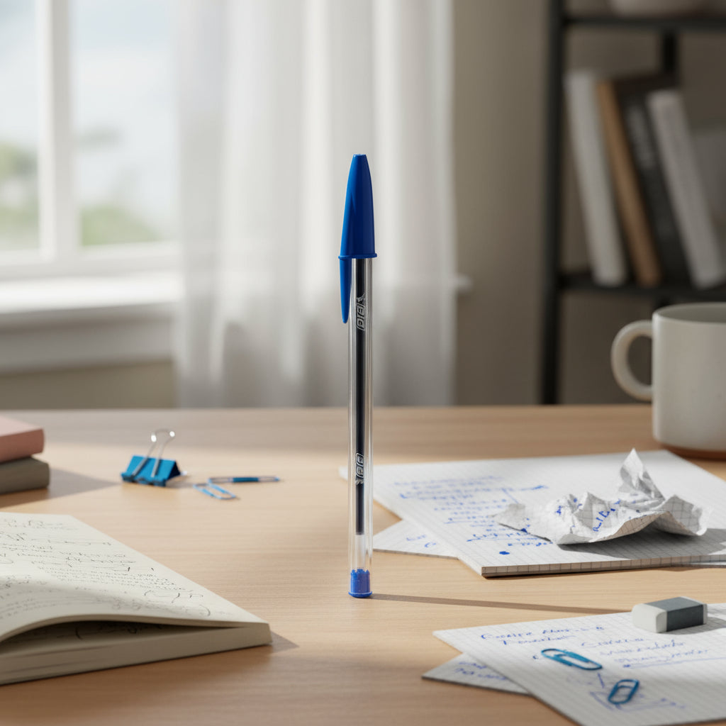 Caneta Bic Azul Esferográfica Cristal 50 Unidades 1.0 Mm Cx Cor do exterior Transparente