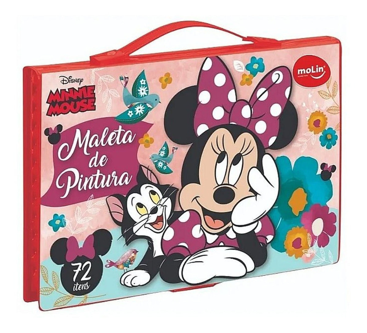 Maleta Infantil Para Colorir Minie Retangular Com 72 Itens!!
