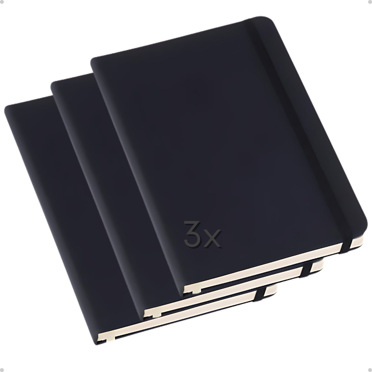 Kit 3 Caderneta Anotação Sketchbook Moleskine Executiva 80 Folhas Sem Pauta