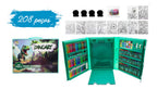 Kit Maleta De Pintura 204 Peças Kit Escolar com Canetinha, Lápis de cor, Giz De Cera, tesoura apontador Desenhos Estojo Dinoart