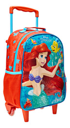 Mochila Infantil com Rodas 1 Bolso Princesa Ariel Xeryus Cor Vermelho