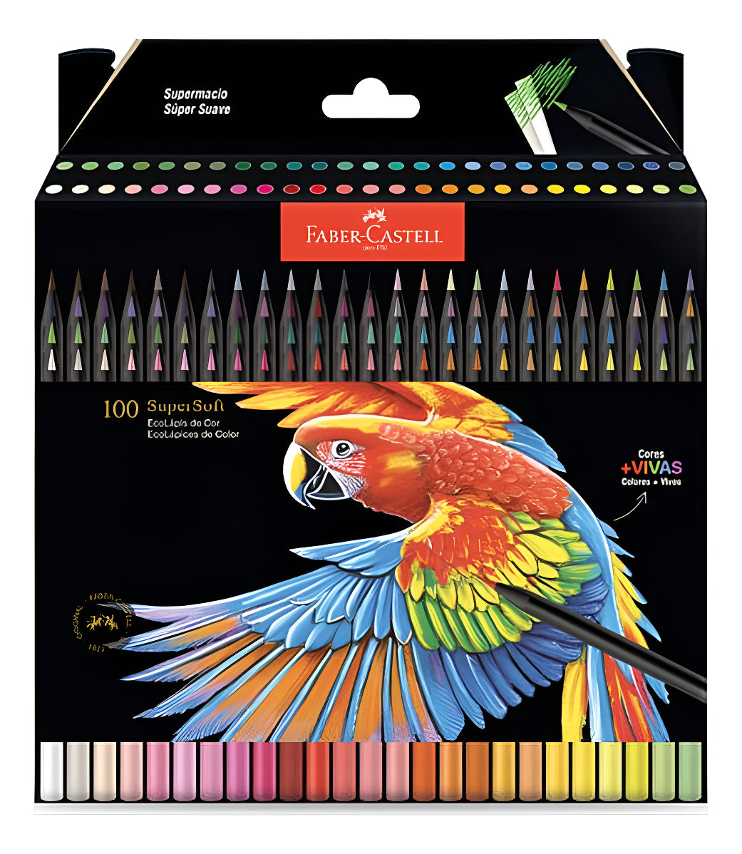 Lápis De Cor 100 Cores Supersoft Cores Vivas Faber Castell