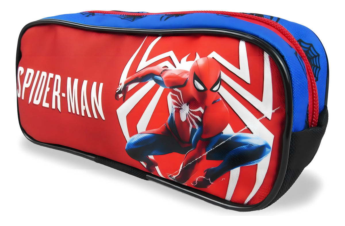 Mochila Escolar Rodinhas SM Homem Aranha Azul 20L Meninos