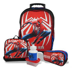 Mochila Escolar Rodinhas SM Homem Aranha Azul 20L Meninos