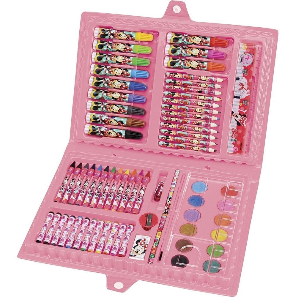 Maleta Infantil Para Colorir Minie Retangular Com 72 Itens!!