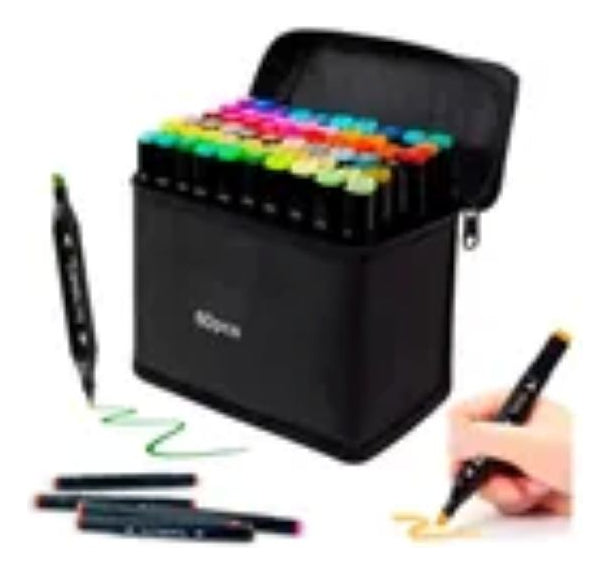 Kit 2 Livros Colorir Infantil + Canetinhas Touch 60 Cores