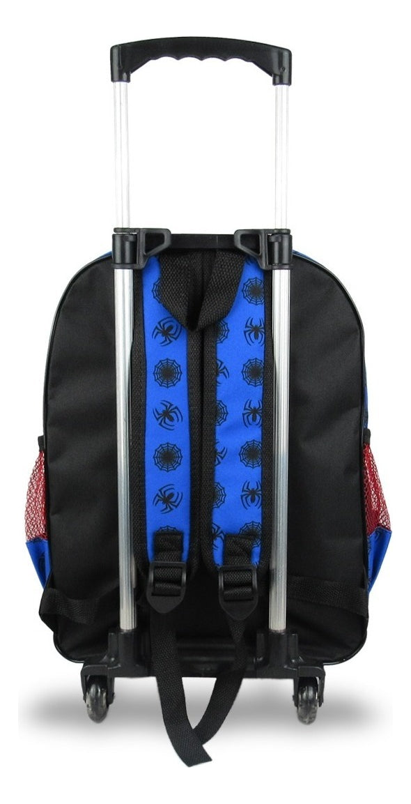Mochila Escolar Rodinhas SM Homem Aranha Azul 20L Meninos