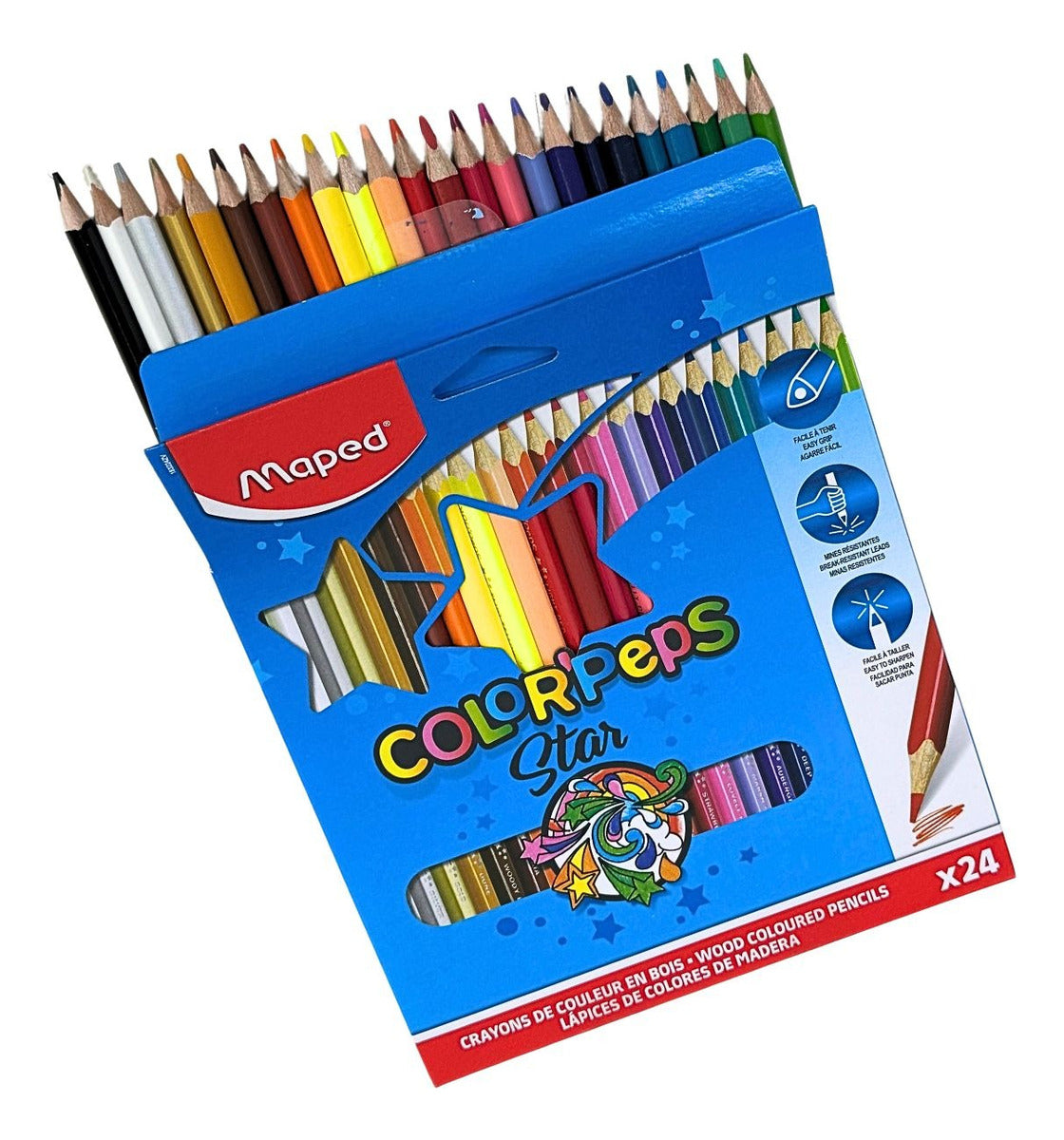 Lápis De Cor C/ 24 Lapis Triangular Color'Peps Star