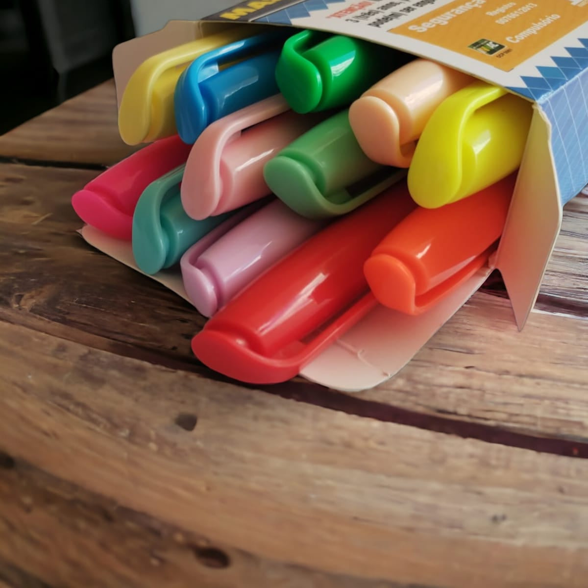 6 Marca Texto Neon + 6 Marca Texto Pastel Masterprint Mp 612