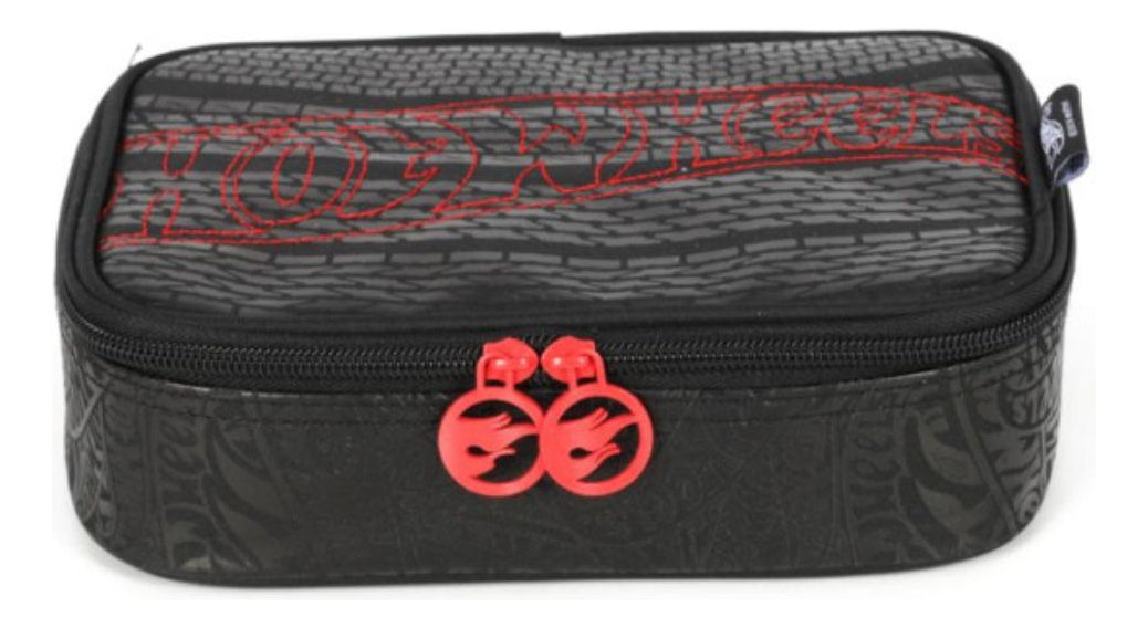 Estojo Box Escolar 100 Pens Hotwheels Infantil - Luxcel Cor Vermelho Hot Wheels
