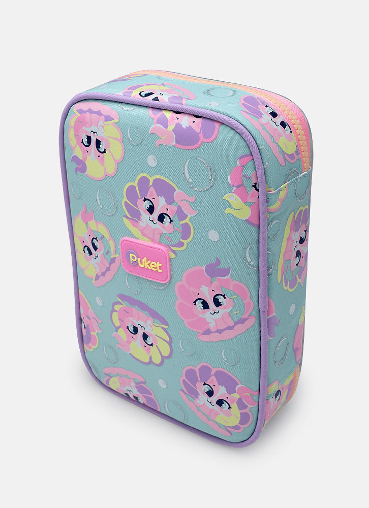 Estojo Grande Gata Sereia Escolar Infantil - Puket