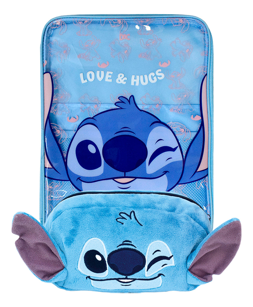 Kit Stitch Infantil Escolar Estojo Fluffy Pasta