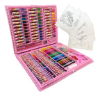 Estojo Maleta Pintura 150 Peças Infantil Canetinha Giz Lápis Divertir Pintar Estojo completo Maleta Pintura 150 Peças Mundo Dos Unicórnios Material Escola Estúdio Grande Colorir Desenho Kizumba