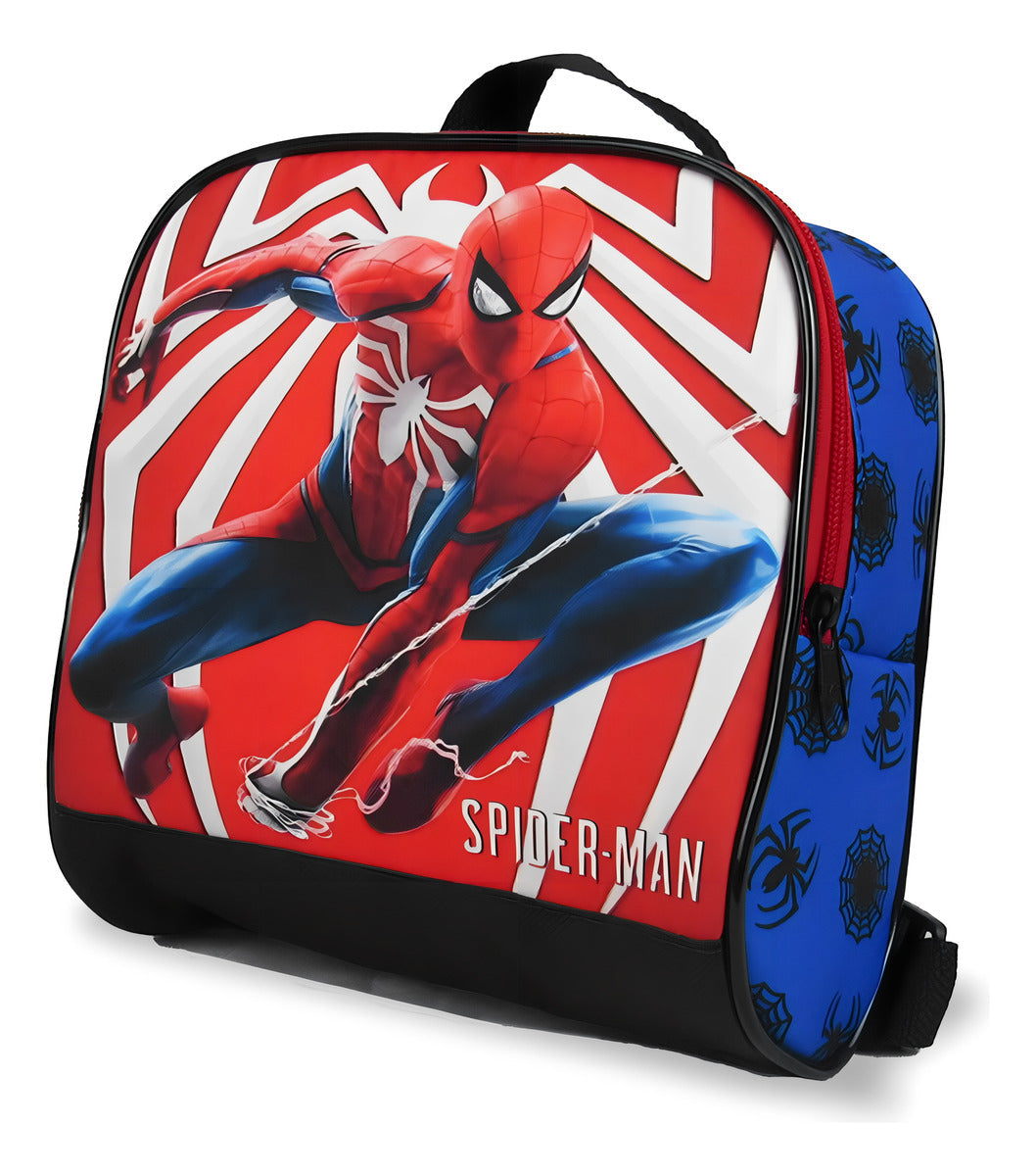 Mochila Escolar Rodinhas SM Homem Aranha Azul 20L Meninos