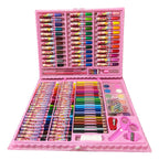 Estojo Maleta Pintura 150 Peças Infantil Canetinha Giz Lápis Divertir Pintar Estojo completo Maleta Pintura 150 Peças Mundo Dos Unicórnios Material Escola Estúdio Grande Colorir Desenho Kizumba