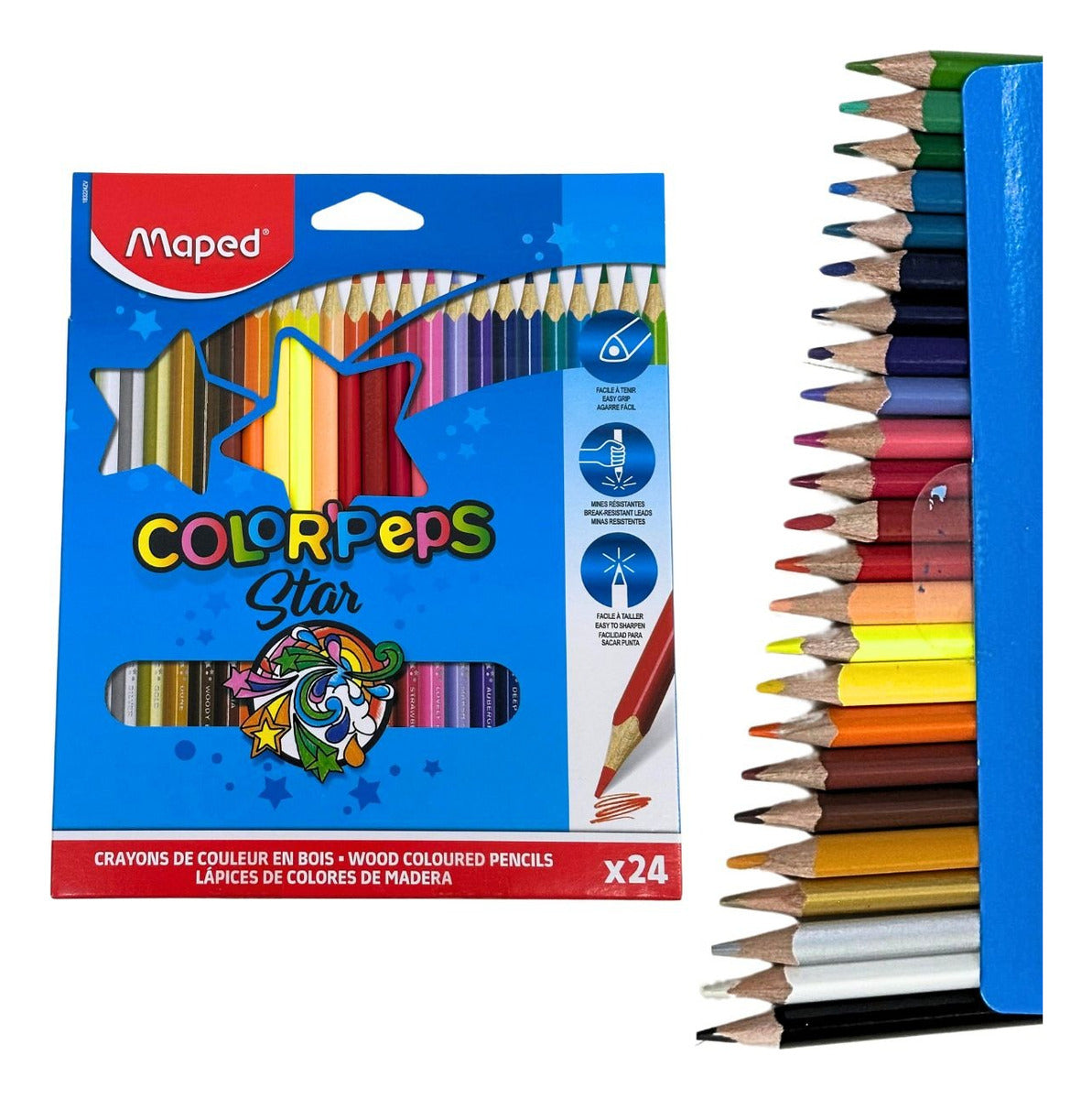 Lápis De Cor C/ 24 Lapis Triangular Color'Peps Star