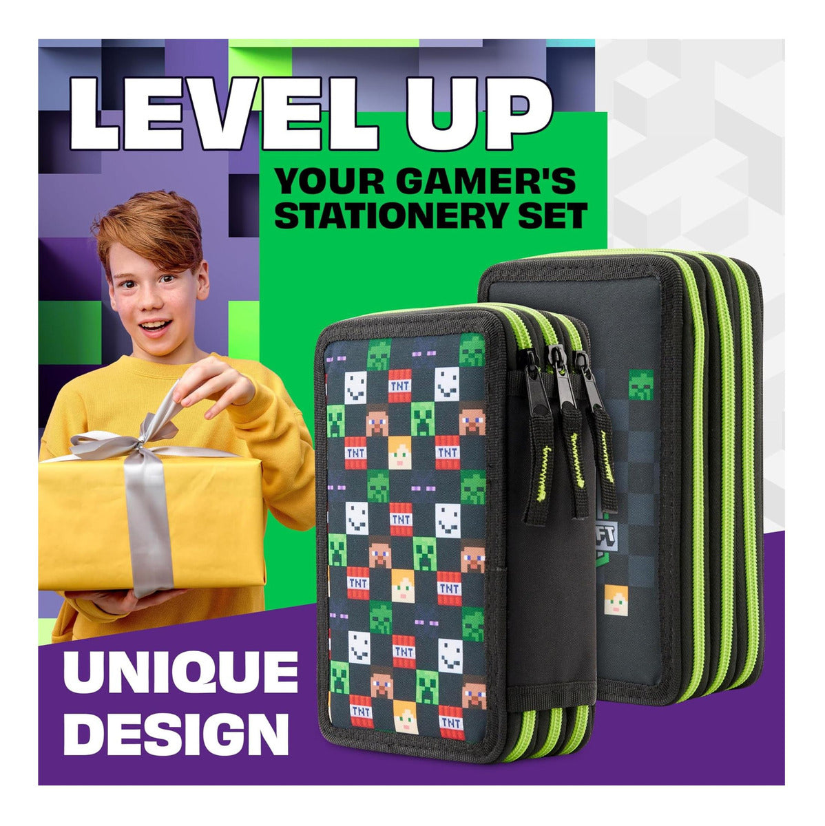 Estojo Minecraft Infantil Para Lápis E Canetas