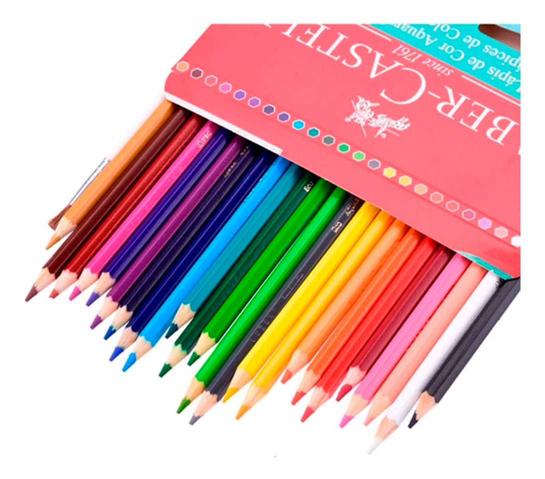 Lápis De Cor Faber Castell Escolar 24 Cores Ponta Max