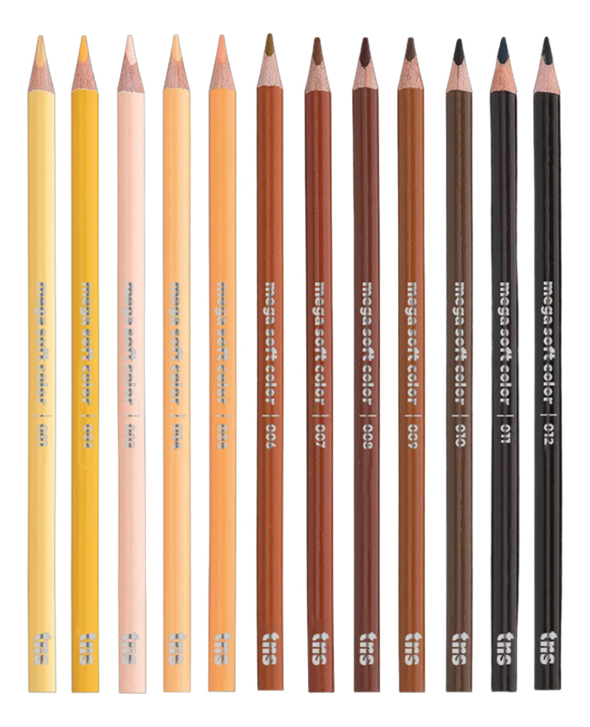 Lápis de Cor Tris Mega Soft Color Tons de Pele Kit 12 Cores