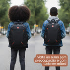 Kit Material Escolar Com Caderno E Mochila Econômico