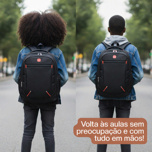 Kit Material Escolar Com Caderno E Mochila Econômico