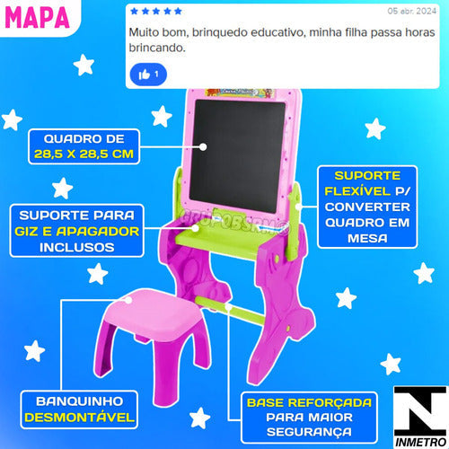 Kit Quadro Desenho Infantil Gizes Coloridos Brinquedo 3 Anos