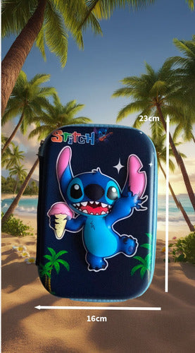 Estojo Escolar Infantil Disney Stitch 72 Lápis Licenciado