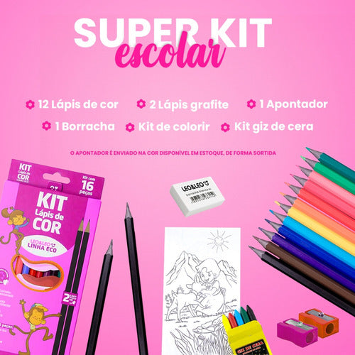 Kit Mochila Carrinho Juju Teófilo Estojo Box Lancheira