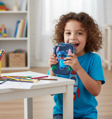 Estojo Escolar Infantil Disney Stitch 72 Lápis Licenciado