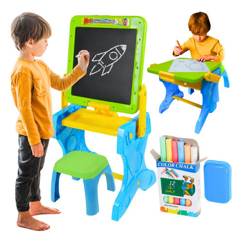 Kit Quadro Desenho Infantil Gizes Coloridos Brinquedo 3 Anos