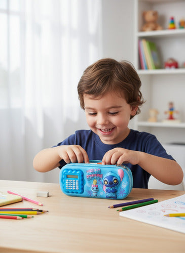 Estojo Escolar Infantil 36 Lápis + Calculadora Licenciado