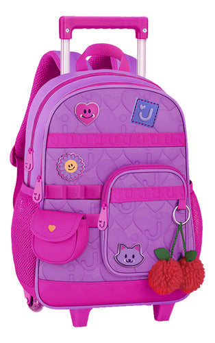 Kit Mochila Carrinho Juju Teófilo Estojo Box Lancheira