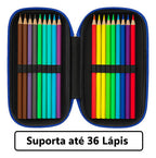 Estojo Escolar Infantil 36 Lápis + Calculadora Licenciado